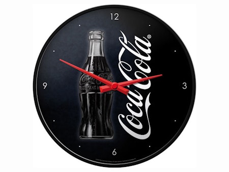 Väggklocka Coca-Cola Logo Svart