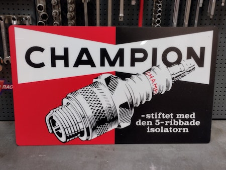 Champion Tändstift Skylt