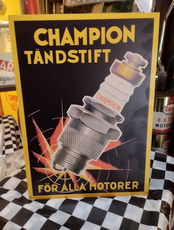 Champion Tändstift Plåtskylt