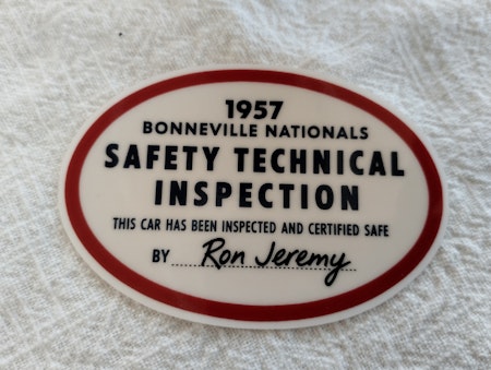 1957 Bonneville Safety Inspection dekal