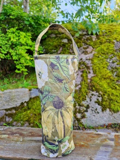 Presentpåse flaska Grön blom