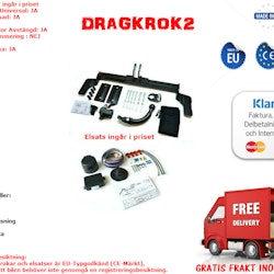 Komplett avtagbar dragkrok med elsats 7polig VW T5 Transporter fr.2003