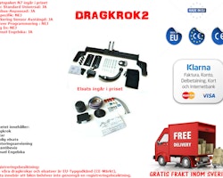 Komplett avtagbar dragkrok med elsats 7polig Renault Kangoo fr.2003