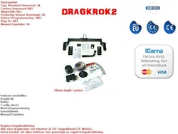 Komplett fast dragkrok med elsats 7polig Peugeot 405 1987 - 1995