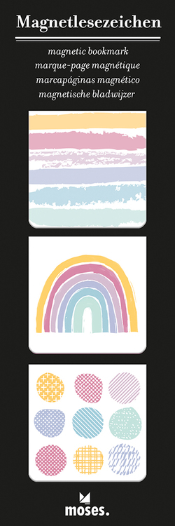 Magnetic bookmark, square, Rainbow
