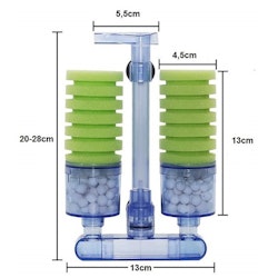 Svampfilter med biologisk filtermedia