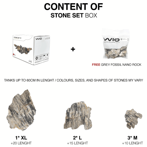 Sten kit - Grey fossil wood rock