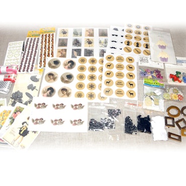 ca 20 paket dekorationer + stickers + toppers