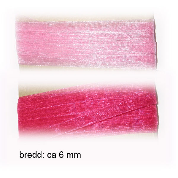organzaband 6mm rosa mix