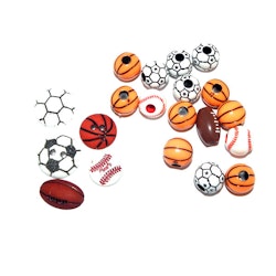 Sportbollar såsom fotboll, baskertboll, mm - ca 11-16 mm - ca 20 st