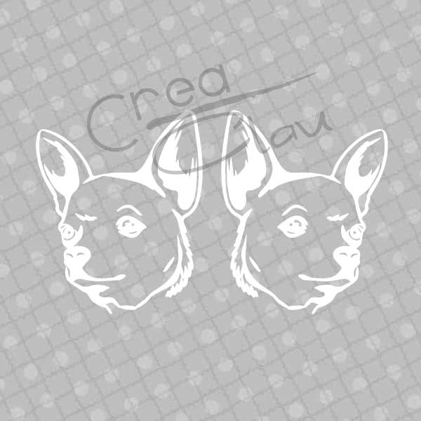 Dekal - Chihuahua -  svart eller vit - 2-pack