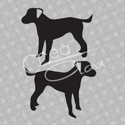 Dekal - Tysk Jakt Terrier -  svart eller vit - 2-pack