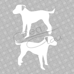 Dekal - Tysk Jakt Terrier -  svart eller vit - 2-pack