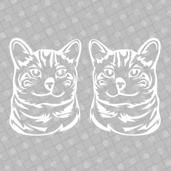 Dekal - Katt 01 -  svart eller vit - 2-pack