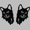 Dekal - Katt 04 -  svart eller vit - 2-pack