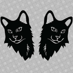 Dekal - Katt 04 -  svart eller vit - 2-pack