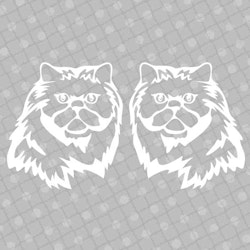 Dekal - Katt 05 -  svart eller vit - 2-pack