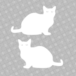 Dekal - Katt 03 -  svart eller vit - 2-pack