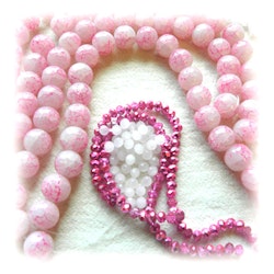 ca 300 st pärlor - ca 3 - 20 mm - rosa nyanser