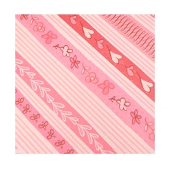 Scrapbookingspapper - ca 14 - 15 cm - 4 st - rosa hjärta/blommor