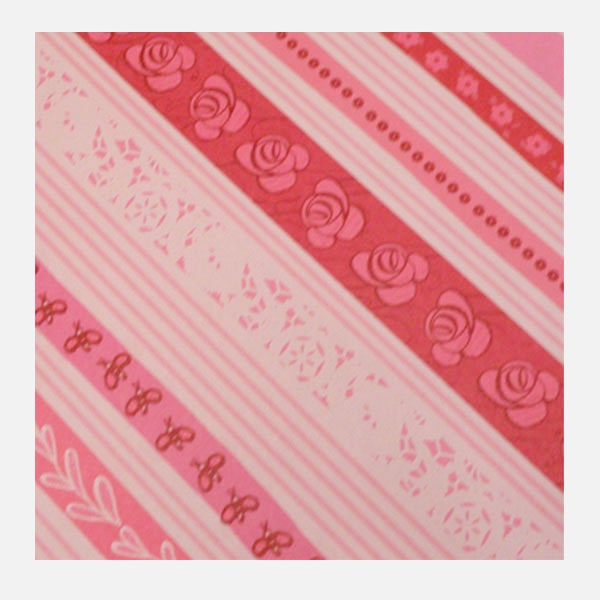 Scrapbookingspapper - ca 14 - 15 cm - 4 st - rosa hjärta/blommor