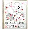 Stickers / Dekaler  - 4 st spöke, hjärtan och orden Bu, Bus eller Godis
