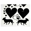 svarta dekaler / stickers chihuahua, hjärtan och tassar