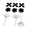 Svarta dekaler / Stickers - blommor