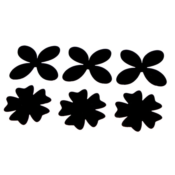 Närbild på Svarta dekaler / Stickers - blommor