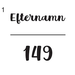 Dekal till brevlåda - efternamn och gatunummer - ca 183 mm