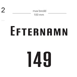 Dekal till brevlåda - efternamn och gatunummer - ca 100 mm (max bredd)