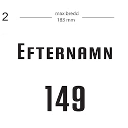 Dekal till brevlåda - efternamn och gatunummer - ca 183 mm (max bredd)