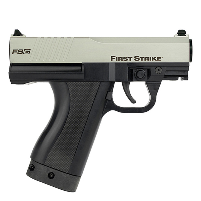 Silver/Svart färgad FSC, en liten och smidig paintball pistol.