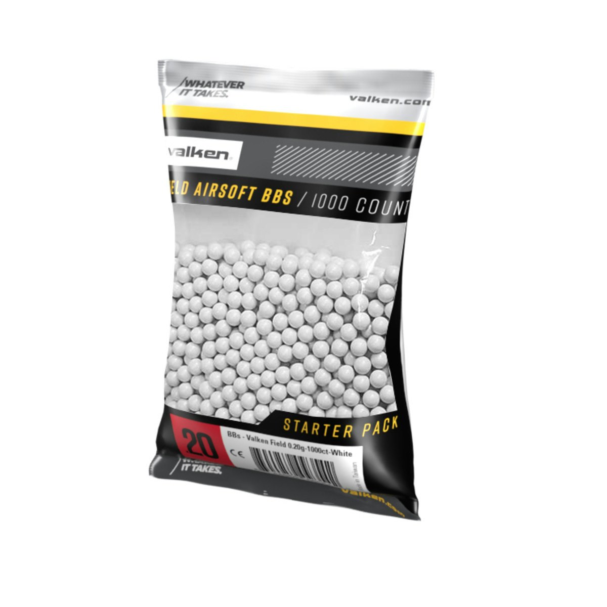 Valken Airsoft BBs Field 0.20g 1000ct White