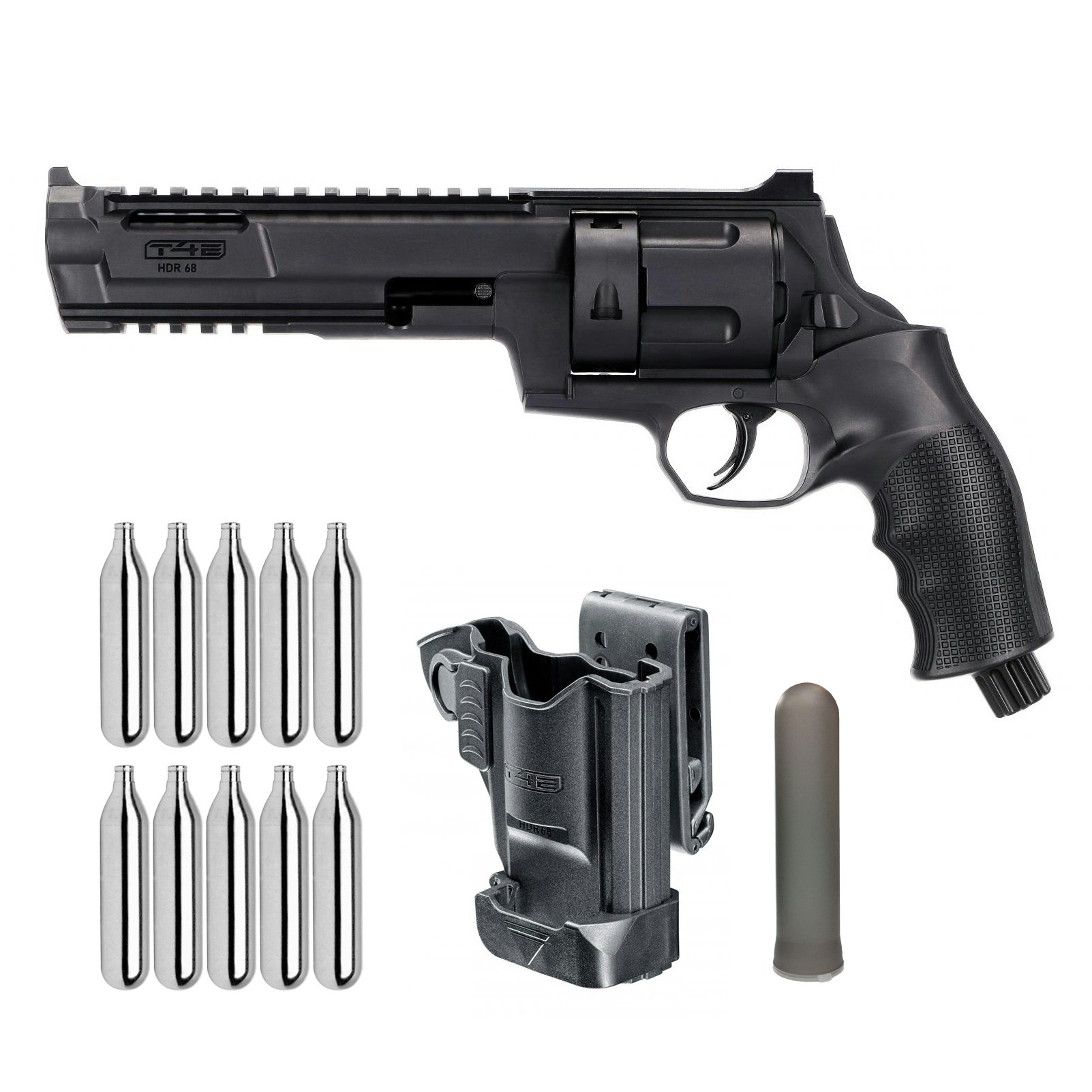 (Paket) Umarex TR 68 / HDR 68, Hölster, 500 Paintballs + Pod, CO2 / .68 Kaliber
