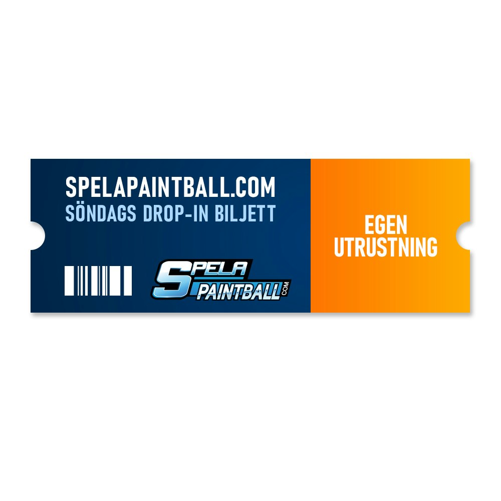 SpelaPaintball Drop-in Biljett - Söndag (Inomhus) med Egen utrustning