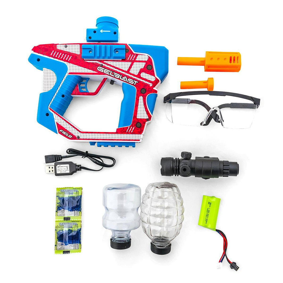 Field GelBlast Start Package (12 Blasters) + Goggles + 500.000 Gelballs + Bunkers