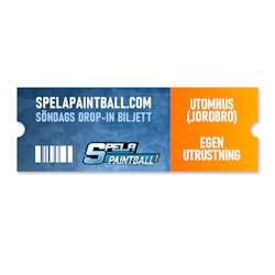 SpelaPaintball Drop-in Biljett - Söndag (Utomhus) med Egen utrustning