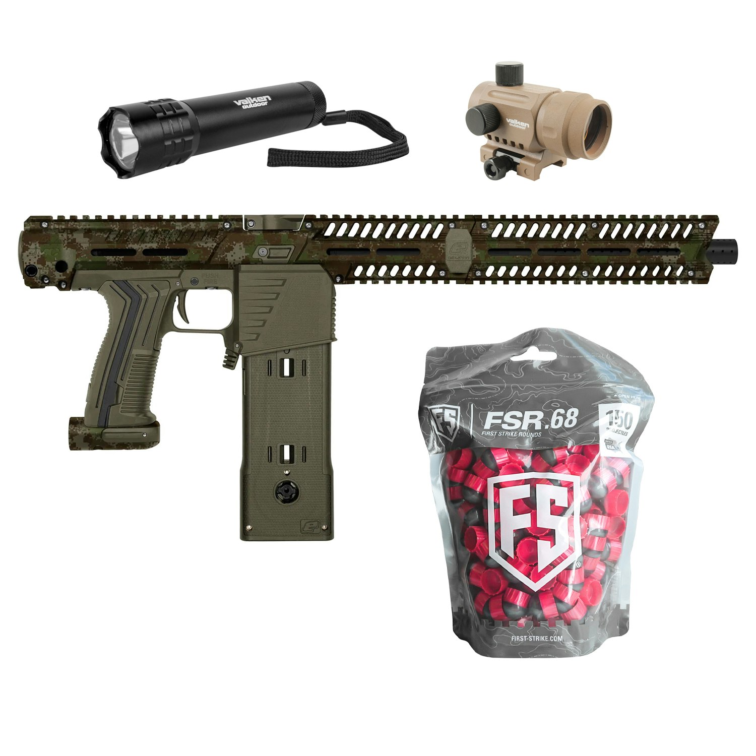 (Bundle) Planet Eclipse EMF100 HDE Earth / .68 Cal + Mini Red Dot Sight + Flashlight + FSR 150