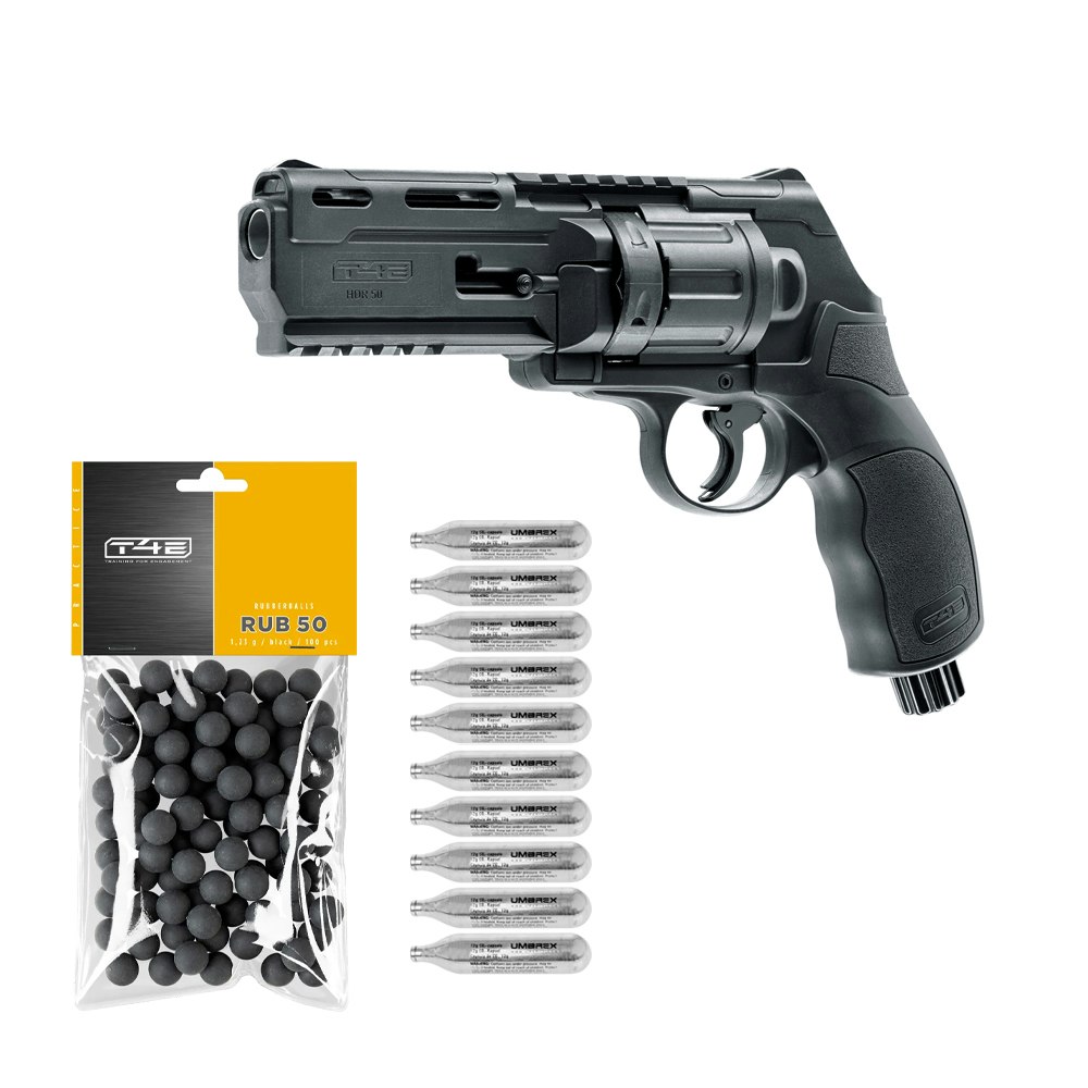 (Paket) Umarex T4E Hellboy TR 50 / HDR 50 + 10 Kolsyrepatroner + 100st Gummikulor / .50 Kaliber