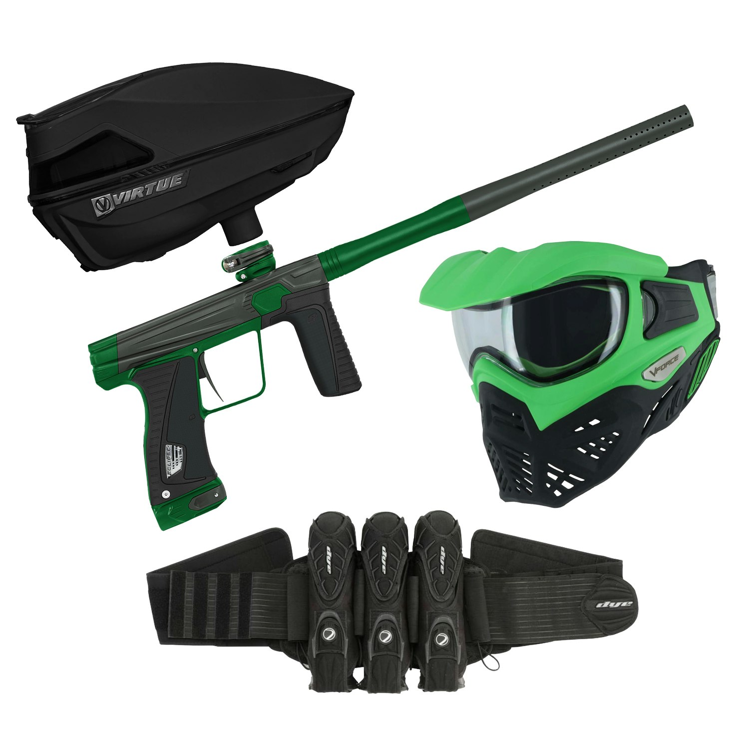 (Paket) Planet Eclipse GTEK 180R Vyper Storm + Spire IV 280 + Grill 2.0 Venom + Assault Pack 3+4
