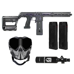 (Paket) Planet Eclipse EMF100 UltraViolent + 2x CF20 Magazine Black + PUSH Unite Infamous White Skull + 13ci Luftsystem