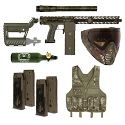 (Paket) Planet Eclipse EMF100 HDE + 4x CF20 Mag Earth + VIO Contour II Reality Brush Camo + 13ci Luftsystem + Mag Vest HDE + S63 Pro Barrel Starter Kit HDE