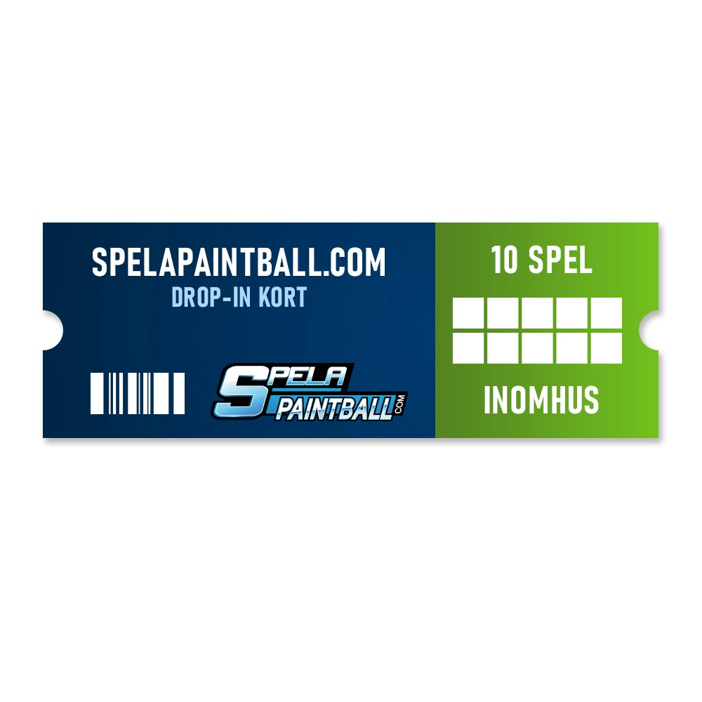 SpelaPaintball.com Drop-in Kort - 10 Spel (Inomhus)