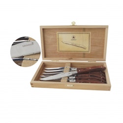 Laguiole Grillkniv 6-pack Brun