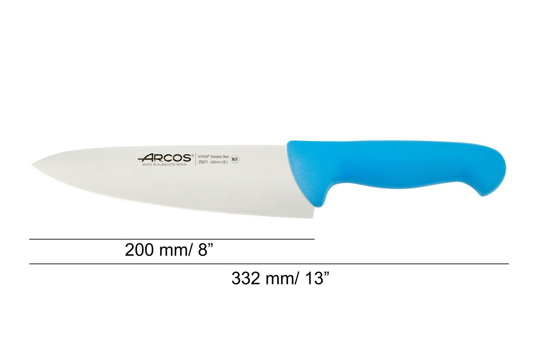 Arcos 2900 Kockkniv 20 cm Blå HACCP-godkänd