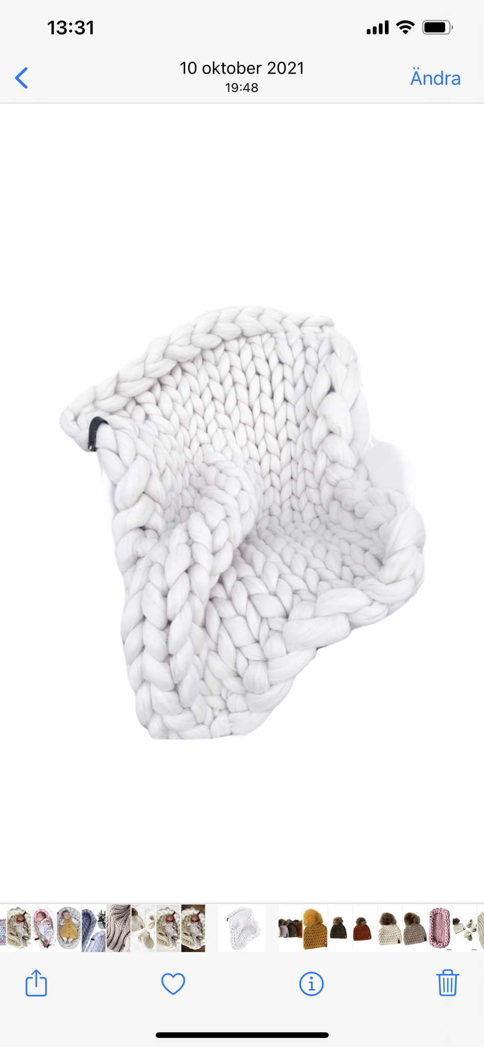 CHUNKY KNIT BLANKET SMALL 80x100