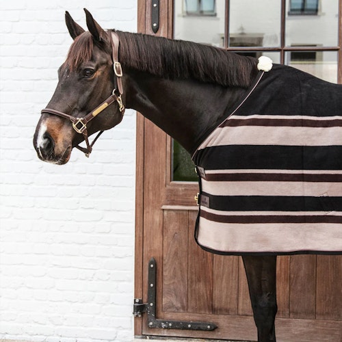 Kentucky fleece rug heavy  Stripes Brown/Beige