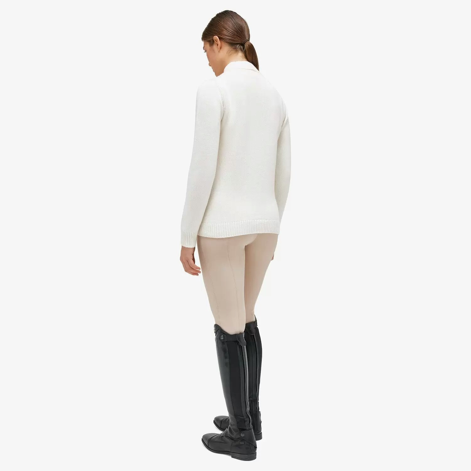 Cavalleria Toscana Half zip cashmere Blend Sweater Off-White