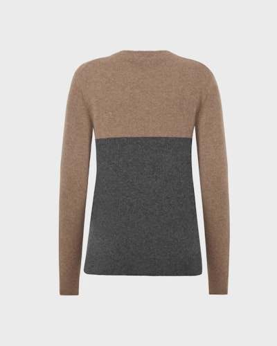 Trolle EXTRA FINE WOOL STAR LOGO CREW SWEATER - GREY/TAUPE
